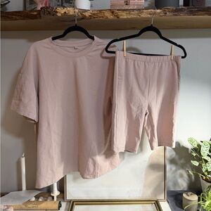 NWOT Pink T-Shirt and Shorts Set